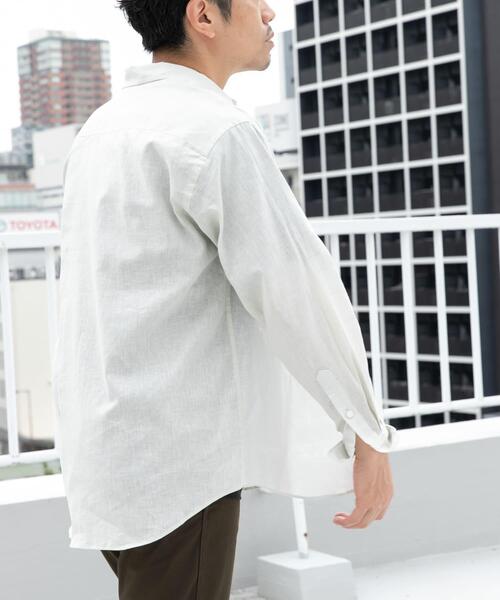 URBAN RESEARCH ROSSO MEN(アーバンリサーチロッソメン)の「『WEB限定』『XLサイズあり』リラックスコットンリネンレギュラーカラー長袖シャツ(シャツ/ブラウス・メンズ・ブルー/ネイビー/ベージュ/ブルー系その他/ホワイト/ベージュ系その他・SMALL/MEDIUM/LARGE/X-LARGE)」の14枚目の写真
