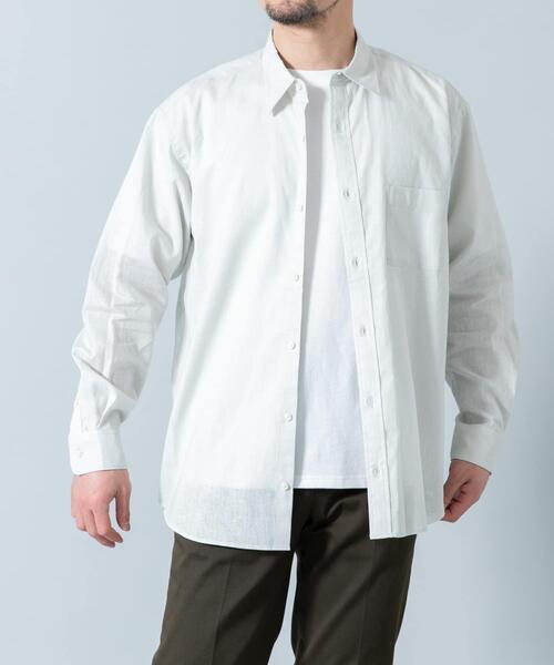 URBAN RESEARCH ROSSO MEN(アーバンリサーチロッソメン)の「『WEB限定』『XLサイズあり』リラックスコットンリネンレギュラーカラー長袖シャツ(シャツ/ブラウス・メンズ・ブルー/ネイビー/ベージュ/ブルー系その他/ホワイト/ベージュ系その他・SMALL/MEDIUM/LARGE/X-LARGE)」の17枚目の写真