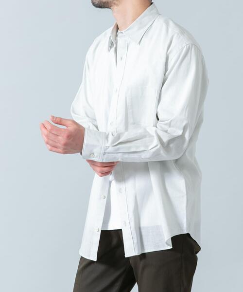 URBAN RESEARCH ROSSO MEN(アーバンリサーチロッソメン)の「『WEB限定』『XLサイズあり』リラックスコットンリネンレギュラーカラー長袖シャツ(シャツ/ブラウス・メンズ・ブルー/ネイビー/ベージュ/ブルー系その他/ホワイト/ベージュ系その他・SMALL/MEDIUM/LARGE/X-LARGE)」の19枚目の写真