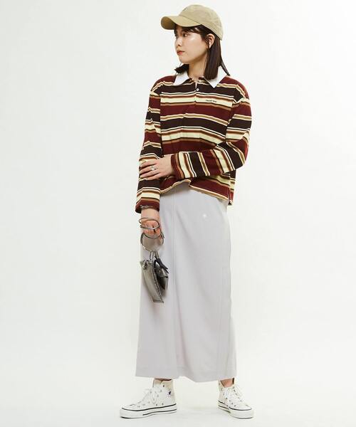 CONVERSE TOKYO(コンバーストウキョウ)の「MULTI BORDER RUGGER TEE(Tシャツ/カットソー・レディース・ボルドー/ブルー・FREE)」の6枚目の写真