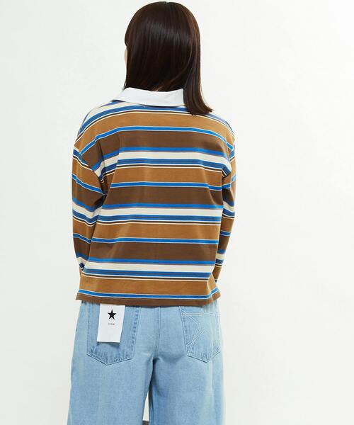 CONVERSE TOKYO(コンバーストウキョウ)の「MULTI BORDER RUGGER TEE(Tシャツ/カットソー・レディース・ボルドー/ブルー・FREE)」の12枚目の写真