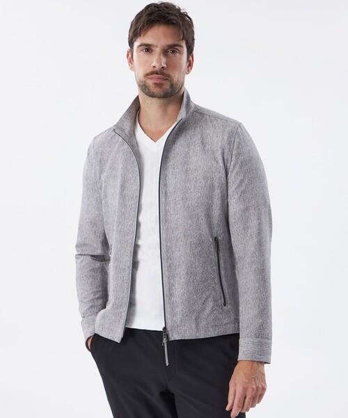 EPOCA UOMO スタンドカラー ストレッチサッカーブルゾン M ウォッシャブル】サッカーストレッチスタンドブルゾン(ブルゾン