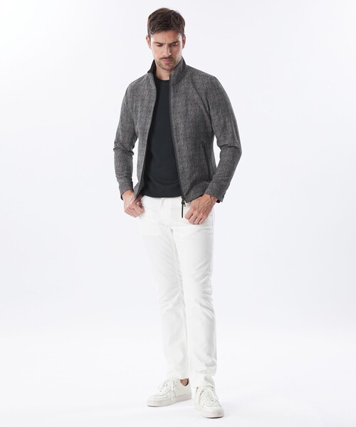 EPOCA UOMO スタンドカラー ストレッチサッカーブルゾン M ウォッシャブル】サッカーストレッチスタンドブルゾン(ブルゾン