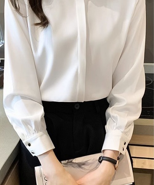 BLANC FICELLE(ブランフィセル)の「ホワイト シャツ(シャツ/ブラウス・レディース・ホワイト・M/L/SMALL/XL)」の5枚目の写真