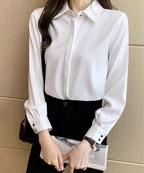 BLANC FICELLE(ブランフィセル)の「ホワイト シャツ(シャツ/ブラウス・レディース・ホワイト・M/L/SMALL/XL)」の6枚目の写真