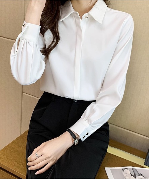 BLANC FICELLE(ブランフィセル)の「ホワイト シャツ(シャツ/ブラウス・レディース・ホワイト・M/L/SMALL/XL)」の7枚目の写真