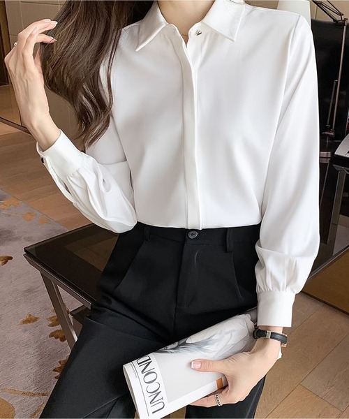 BLANC FICELLE(ブランフィセル)の「ホワイト シャツ(シャツ/ブラウス・レディース・ホワイト・M/L/SMALL/XL)」の8枚目の写真