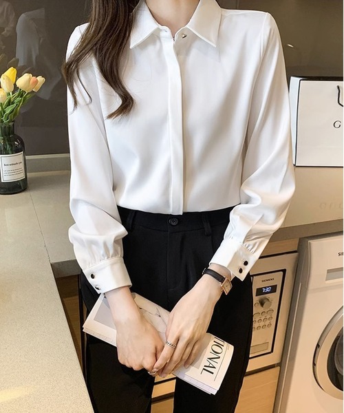 BLANC FICELLE(ブランフィセル)の「ホワイト シャツ(シャツ/ブラウス・レディース・ホワイト・M/L/SMALL/XL)」の9枚目の写真