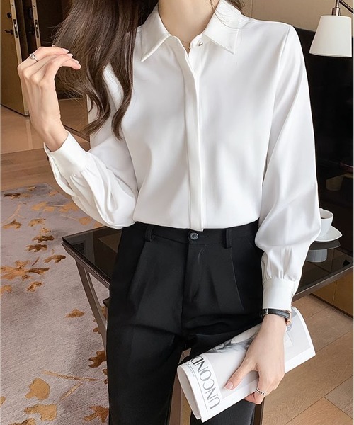 BLANC FICELLE(ブランフィセル)の「ホワイト シャツ(シャツ/ブラウス・レディース・ホワイト・M/L/SMALL/XL)」の10枚目の写真