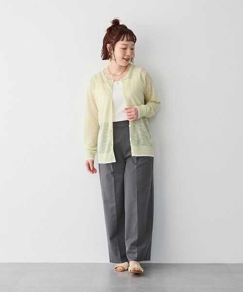 anyfee(エニフィー)の「【anyfee/プラスサイズ】スラブメランジシアークルーネックカーディガン(カーディガン/ボレロ・レディース・ピンク/ライトグリーン/グレー/ブルー・LL/3L/4L/5L)」の22枚目の写真