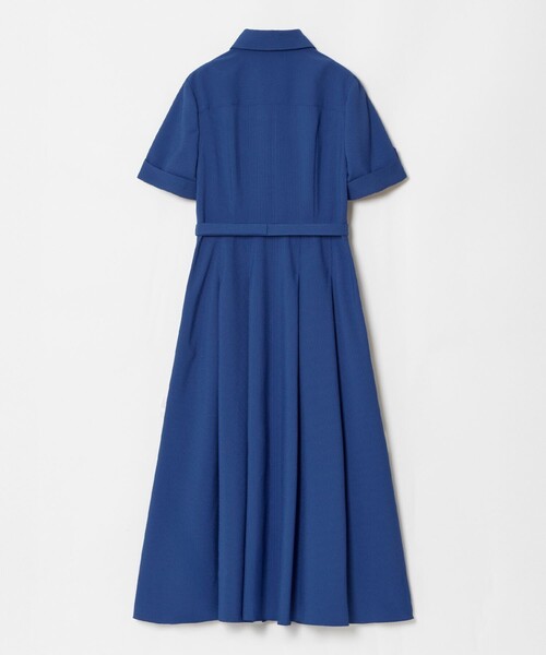 allureville 半袖ワンピース　青 サッカースキッパーターンバックワンピース（ワンピース