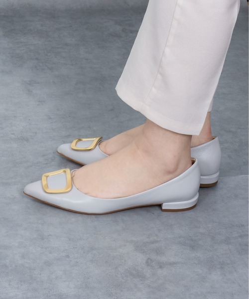 新品未使用ファビオルスコーニ　バックル　ローヒール　パンプス38 12/24まで ファビオルスコーニ FABIO RUSCONI ローヒールバックルパンプス