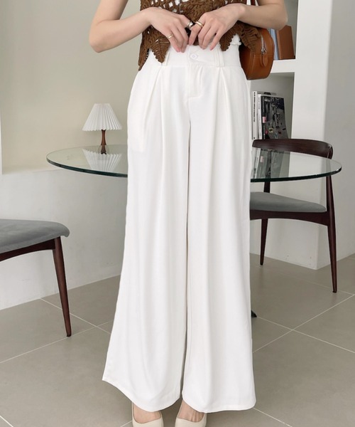 Ada.（エイダ）の「【高身長対応サイズあり】ボックスタック ワイド スラックス（スラックス・レディース・グレー/ブラック/ホワイト/ベージュ・M/L）」の12枚目の写真