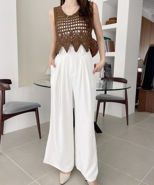 Ada.（エイダ）の「【高身長対応サイズあり】ボックスタック ワイド スラックス（スラックス・レディース・グレー/ブラック/ホワイト/ベージュ・M/L）」の17枚目の写真