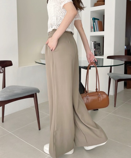 Ada.（エイダ）の「【高身長対応サイズあり】ボックスタック ワイド スラックス（スラックス・レディース・グレー/ブラック/ホワイト/ベージュ・M/L）」の20枚目の写真