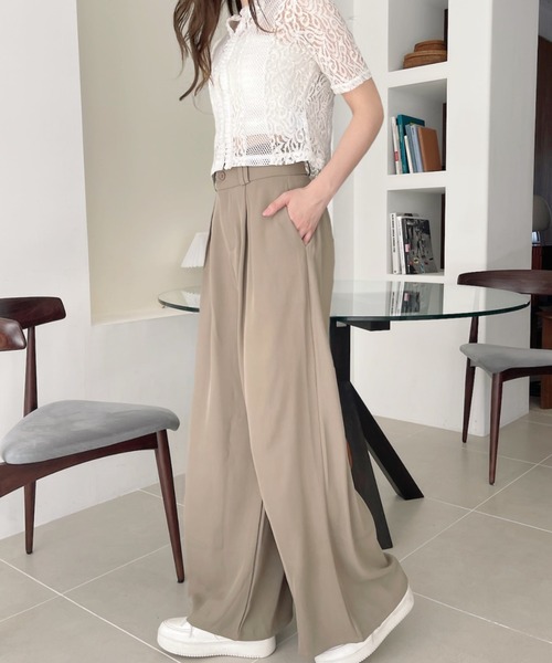 Ada.（エイダ）の「【高身長対応サイズあり】ボックスタック ワイド スラックス（スラックス・レディース・グレー/ブラック/ホワイト/ベージュ・M/L）」の15枚目の写真