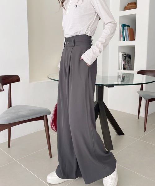 Ada.（エイダ）の「【高身長対応サイズあり】ボックスタック ワイド スラックス（スラックス・レディース・グレー/ブラック/ホワイト/ベージュ・M/L）」の7枚目の写真