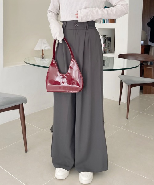 Ada.（エイダ）の「【高身長対応サイズあり】ボックスタック ワイド スラックス（スラックス・レディース・グレー/ブラック/ホワイト/ベージュ・M/L）」の21枚目の写真