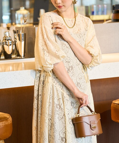 セール】限定展開 レース切り替えフレアワンピース（ワンピース