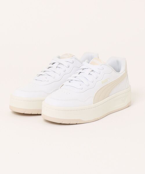 PUMA（プーマ）の「《PUMA》コート ラリー スカイ（スニーカー・レディース・ホワイト/ホワイト×ブラック/ホワイト系その他/ホワイト系その他2/ホワイト×シルバー/ホワイト×ピンク・22.5cm/23.0cm/23.5cm/24.0cm/24.5cm/25.0cm）」の4枚目の写真