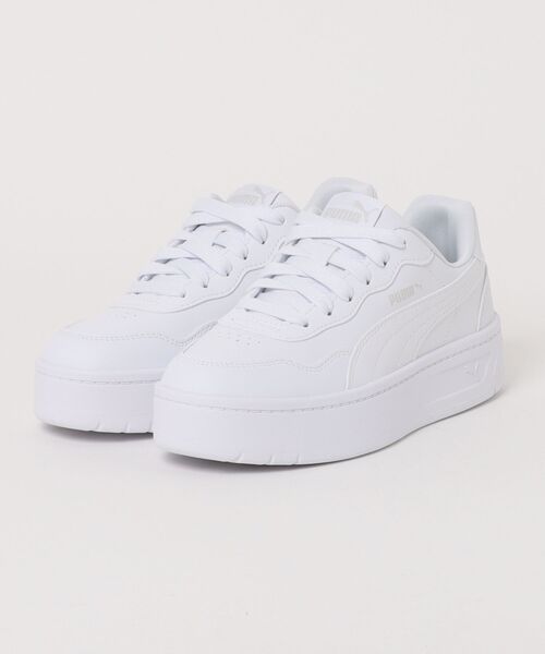 PUMA（プーマ）の「《PUMA》コート ラリー スカイ（スニーカー・レディース・ホワイト/ホワイト×ブラック/ホワイト系その他/ホワイト系その他2/ホワイト×シルバー/ホワイト×ピンク・22.5cm/23.0cm/23.5cm/24.0cm/24.5cm/25.0cm）」の2枚目の写真
