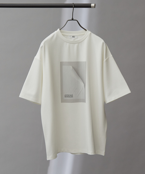 AH ABAHOUSE（エーエイチアバハウス）の「【AH ABAHOUSE】ポンチ フォトプリント Tシャツ（Tシャツ/カットソー・メンズ・ホワイト系その他/ホワイト系その他2/ホワイト系その他3・46/48）」の3枚目の写真