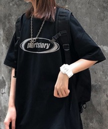 サークルロゴプリント オーバーサイズTシャツ