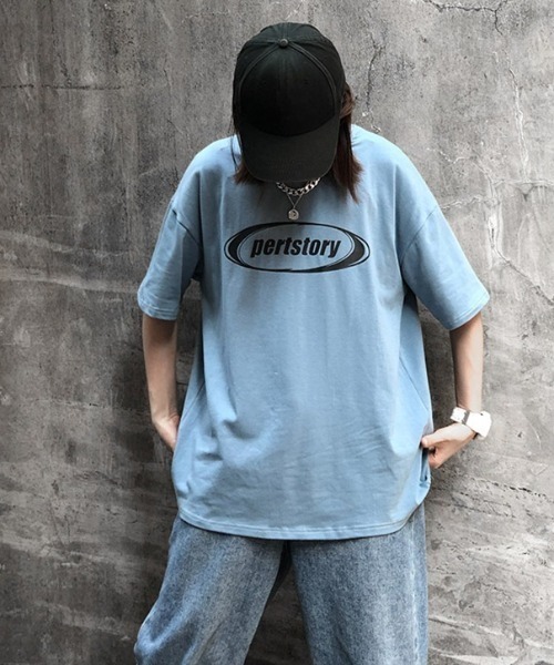 SHEPP（シープ）の「サークルロゴプリント オーバーサイズTシャツ（Tシャツ/カットソー・レディース・ホワイト/ブラック/サックスブルー・L）」の12枚目の写真
