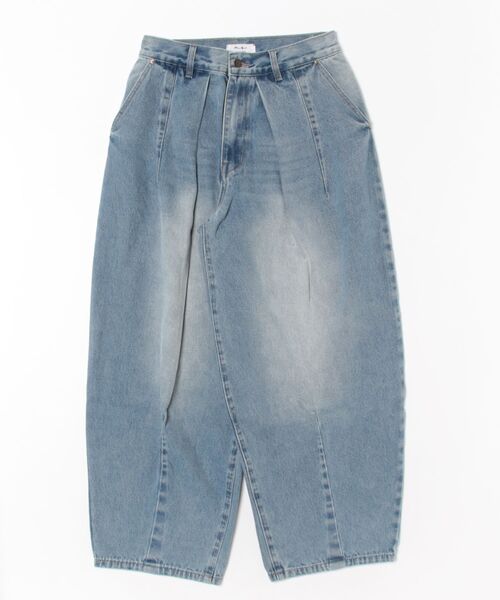 MIRROR STOKE(ミラーストーク)の「≪WEB限定≫【新色追加】TUCK DENIM WIDE PANTS/タックデニムワイドパンツ(デニムパンツ・レディース・サックスブルー/オフホワイト/ネイビー・MEDIUM/LARGE)」の18枚目の写真