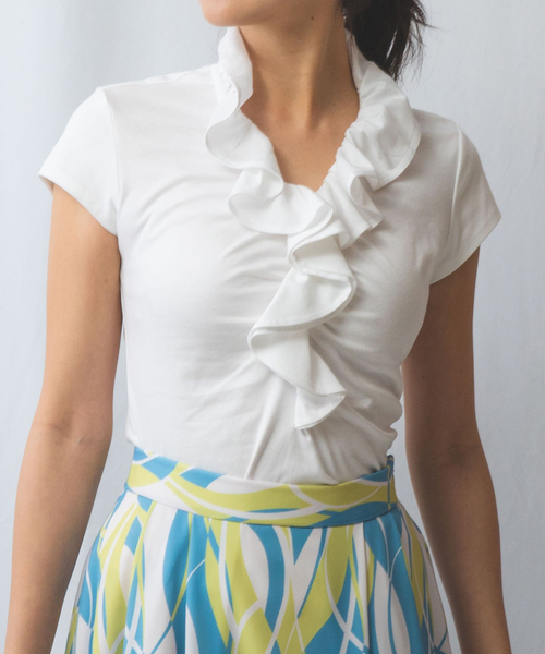 ナラカミーチェ（NARACAMICIE）/【NARACAMICIE】60スムースフリルカットソー NARACAMICIE】60スムースフリルカットソー（Tシャツ/カットソー