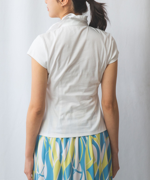 NARACAMICIE（ナラカミーチェ）の「【NARACAMICIE】60スムースフリルカットソー（Tシャツ/カットソー・レディース・ブラック/ネイビー/レッド/ホワイト・S/M/L/XL）」の7枚目の写真