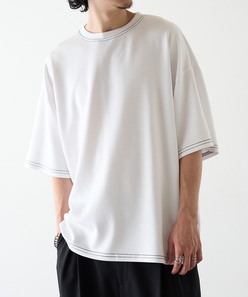 HAUS(ハウス)の「【HAUS】12529037 ステッチTEE(Tシャツ/カットソー・メンズ・アッシュ/グレイッシュブルー/ブラック/ホワイト・M/L/LL)」の2枚目の写真