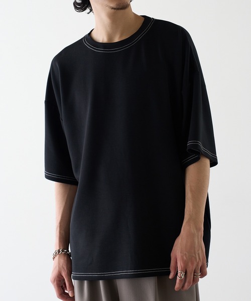 HAUS(ハウス)の「【HAUS】12529037 ステッチTEE(Tシャツ/カットソー・メンズ・アッシュ/グレイッシュブルー/ブラック/ホワイト・M/L/LL)」の15枚目の写真
