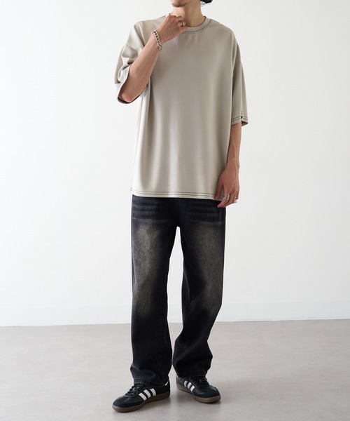 HAUS(ハウス)の「【HAUS】12529037 ステッチTEE(Tシャツ/カットソー・メンズ・アッシュ/グレイッシュブルー/ブラック/ホワイト・M/L/LL)」の12枚目の写真