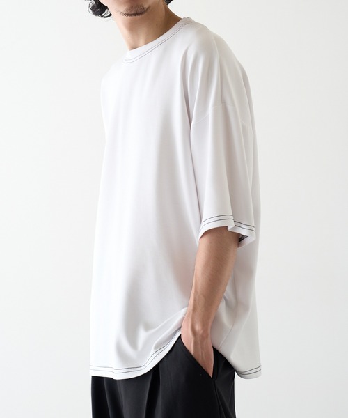 HAUS(ハウス)の「【HAUS】12529037 ステッチTEE(Tシャツ/カットソー・メンズ・アッシュ/グレイッシュブルー/ブラック/ホワイト・M/L/LL)」の6枚目の写真