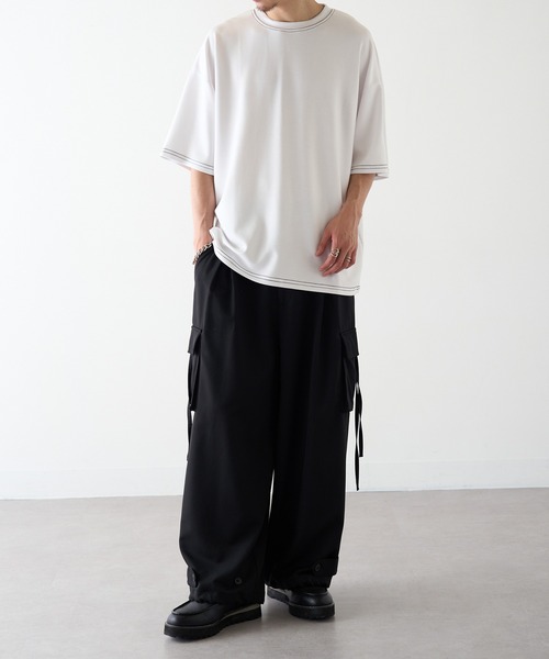 HAUS(ハウス)の「【HAUS】12529037 ステッチTEE(Tシャツ/カットソー・メンズ・アッシュ/グレイッシュブルー/ブラック/ホワイト・M/L/LL)」の7枚目の写真