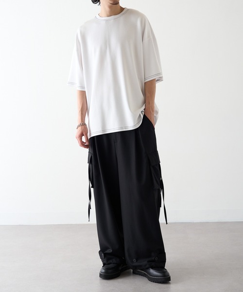 HAUS(ハウス)の「【HAUS】12529037 ステッチTEE(Tシャツ/カットソー・メンズ・アッシュ/グレイッシュブルー/ブラック/ホワイト・M/L/LL)」の14枚目の写真