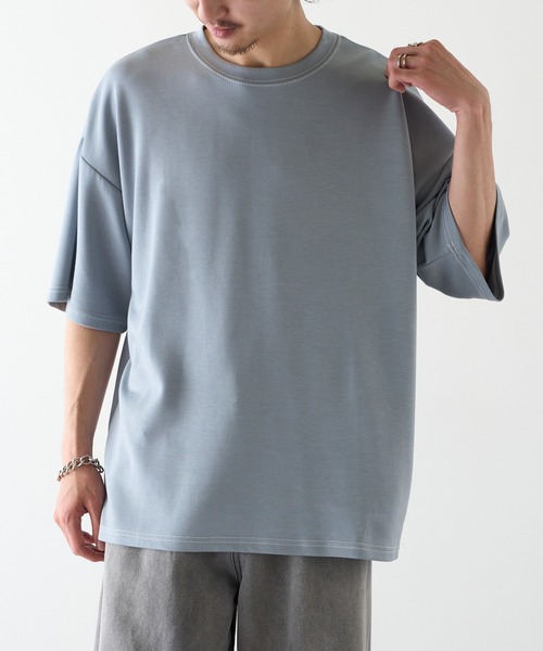 HAUS(ハウス)の「【HAUS】12529037 ステッチTEE(Tシャツ/カットソー・メンズ・アッシュ/グレイッシュブルー/ブラック/ホワイト・M/L/LL)」の13枚目の写真