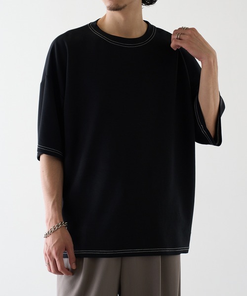 HAUS(ハウス)の「【HAUS】12529037 ステッチTEE(Tシャツ/カットソー・メンズ・アッシュ/グレイッシュブルー/ブラック/ホワイト・M/L/LL)」の16枚目の写真