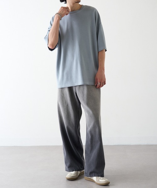 HAUS(ハウス)の「【HAUS】12529037 ステッチTEE(Tシャツ/カットソー・メンズ・アッシュ/グレイッシュブルー/ブラック/ホワイト・M/L/LL)」の21枚目の写真