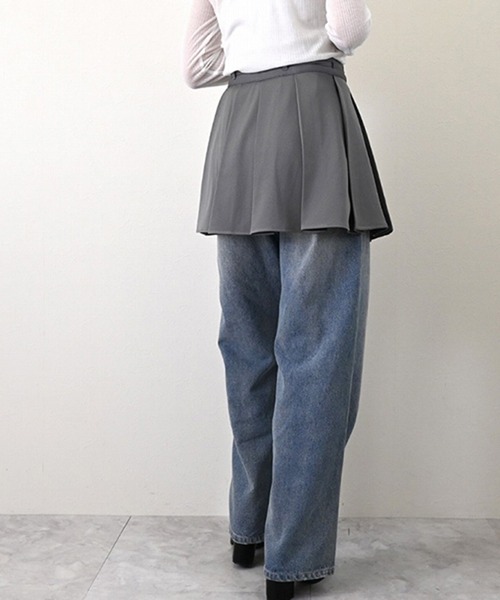 STYLEBLOCK（スタイルブロック）の「ツイルラッププリーツミニスカート（スカート・レディース・グレー/ブラック/モカ/ベージュ・M）」の7枚目の写真