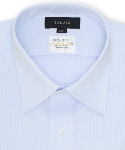 TAKA-Q（タカキュー）の「【形態安定 吸水速乾】タカキュー レギュラーカラー ビジネスドレス 長袖シャツ（ビジネスシャツ・メンズ・サックスブルー・首回り39cm-裄丈80cm/首回り41cm-裄丈86cm/首回り43cm-裄丈86cm/首回り39cm-裄丈84cm/首回り41cm-裄丈82cm/首回り37cm-裄丈80cm/首回り43cm-裄丈82cm/首回り45cm-裄丈86cm）」の8枚目の写真
