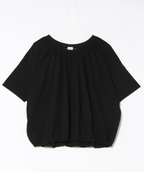 ORCIVAL（オーシバル）の「GATHERED T-SHIRT ギャザー Tシャツ（Tシャツ/カットソー・レディース・ブラック/ホワイト・1）」の2枚目の写真