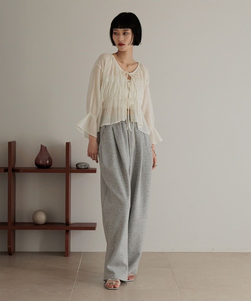 LOWRYS FARM（ローリーズファーム）の「ヨウリュウシャーリング６Ｓ 289797（シャツ/ブラウス・レディース・アイボリー/ブルー/チャコールグレー/ブラウン/オレンジ・FREE）」の18枚目の写真