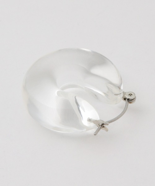 NANO universe（ナノユニバース）の「ラウンドフォルムクリアピアス（ピアス（両耳用）・レディース・クリア・FREE）」の3枚目の写真