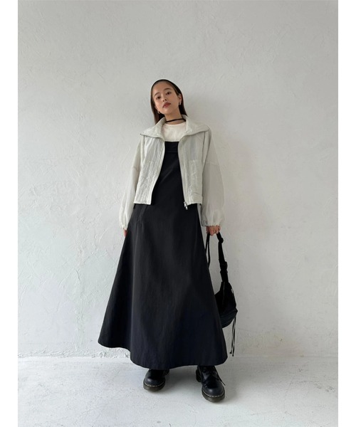 TRUNC（トランクエイティーエイト）の「Sheer Cropped Blouson（ブルゾン・レディース・カーキ/ブラック/グレー・FREE）」の4枚目の写真