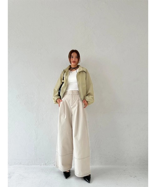 TRUNC（トランクエイティーエイト）の「Sheer Cropped Blouson（ブルゾン・レディース・カーキ/ブラック/グレー・FREE）」の16枚目の写真