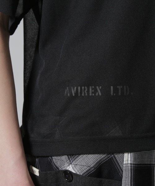AVIREX（アヴィレックス）の「《直営店限定》SHEER LAYERED PRINT T-SHIRT/シアーレイヤード プリントTシャツ（Tシャツ/カットソー・レディース・ピンク/ブラック/オリーブ・F）」の12枚目の写真