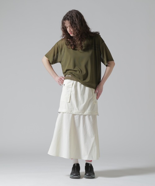 AVIREX（アヴィレックス）の「《直営店限定》SHEER LAYERED PRINT T-SHIRT/シアーレイヤード プリントTシャツ（Tシャツ/カットソー・レディース・ピンク/ブラック/オリーブ・F）」の14枚目の写真