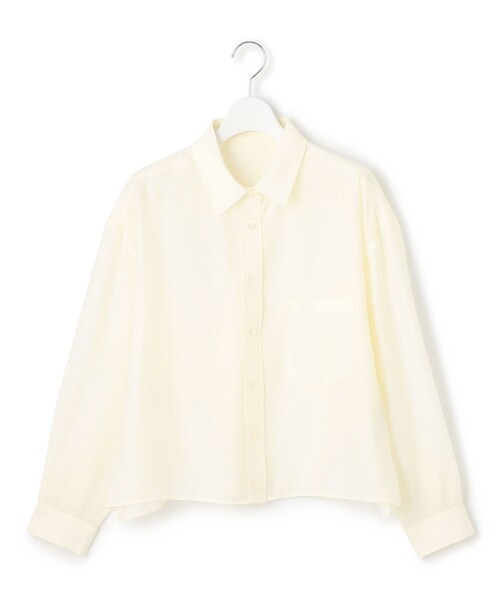 J.PRESS YORK STREET(ジェイプレスヨークストリート)の「【WOMEN】シアーショート ブラウス(シャツ/ブラウス・レディース・ホワイト系・F)」の5枚目の写真